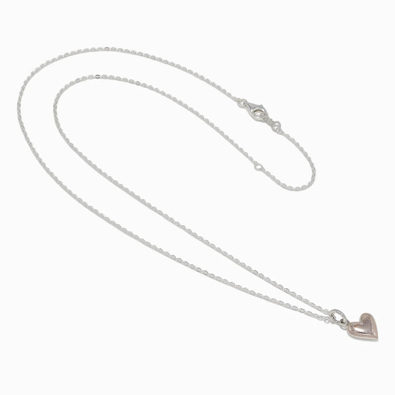 Smooth Heart Charm Necklace / Silver×MOKUME（スムースハートチャームネックレス / シルバー×モクメ）　 Suman Dhakhwa（スーマンダックワ）