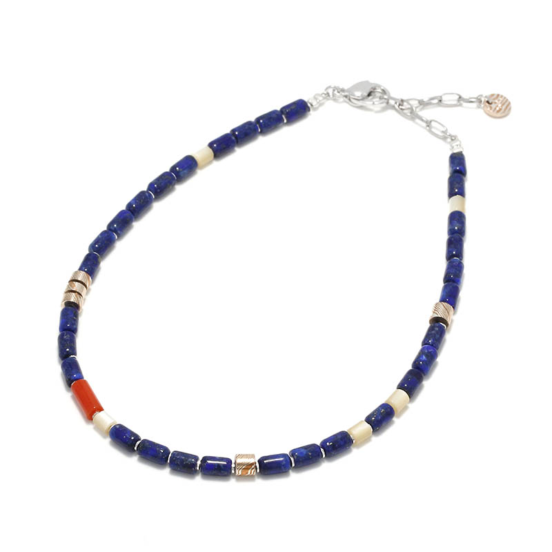 Tube Beads Anklet / Lapislazuli