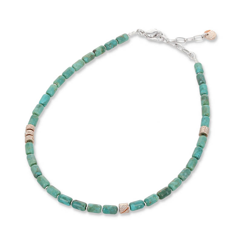 Tube Beads Anklet / Turquoise