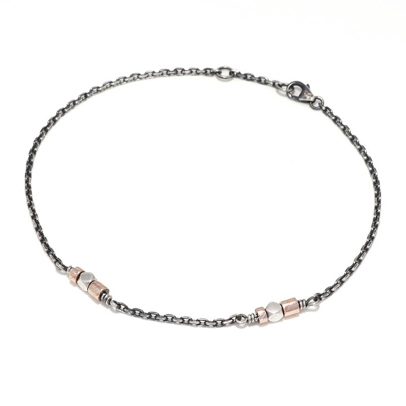 MOKUME Slice Beads Chain Anklet