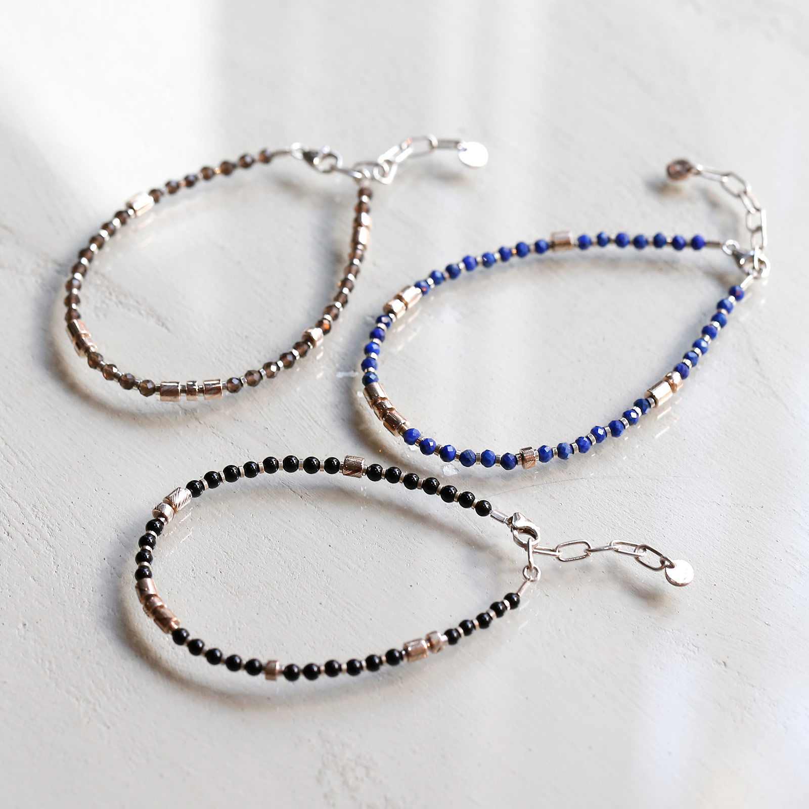 モクメスライスビーズアンクレット