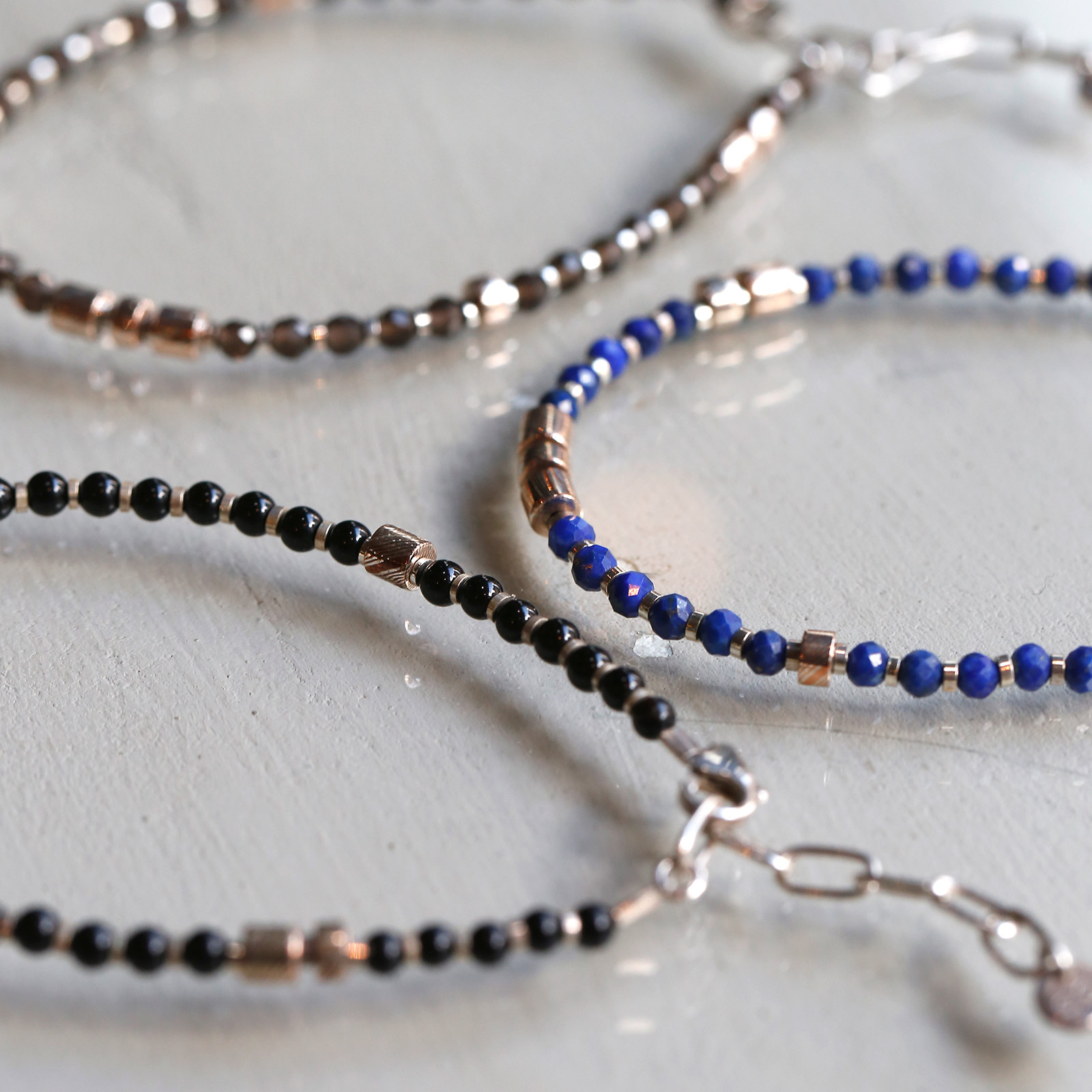 モクメスライスビーズアンクレット