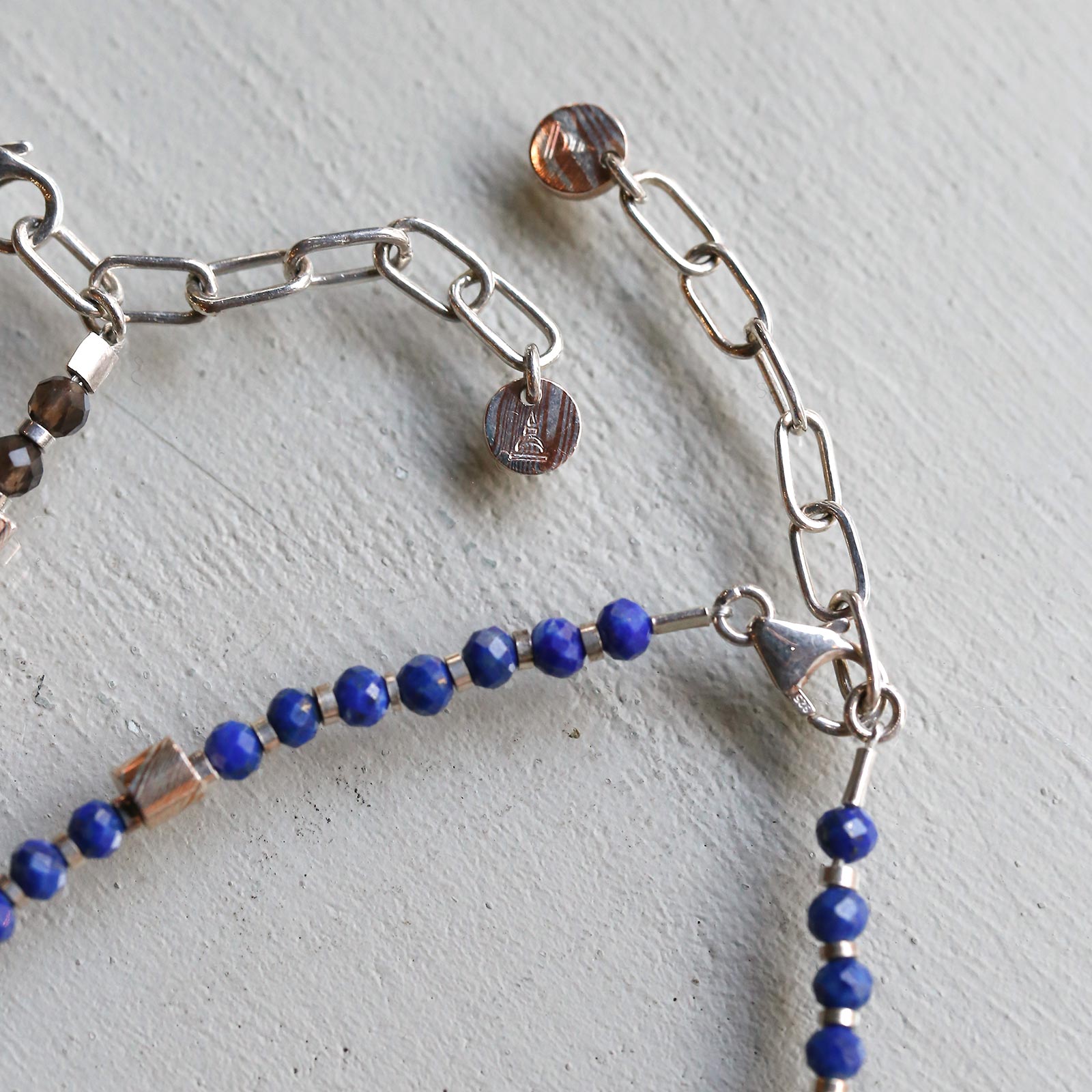 モクメスライスビーズアンクレット