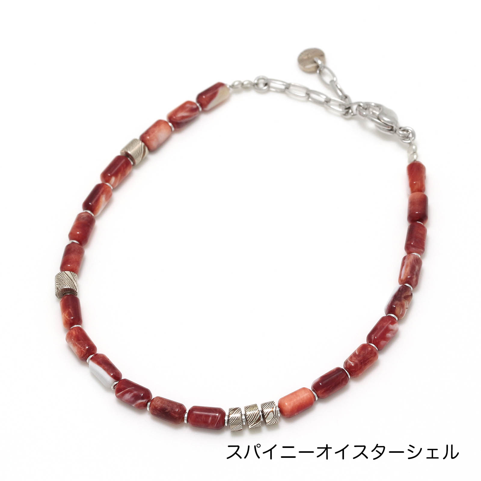 Tube Beads Bracelet - Spiny oyster shell