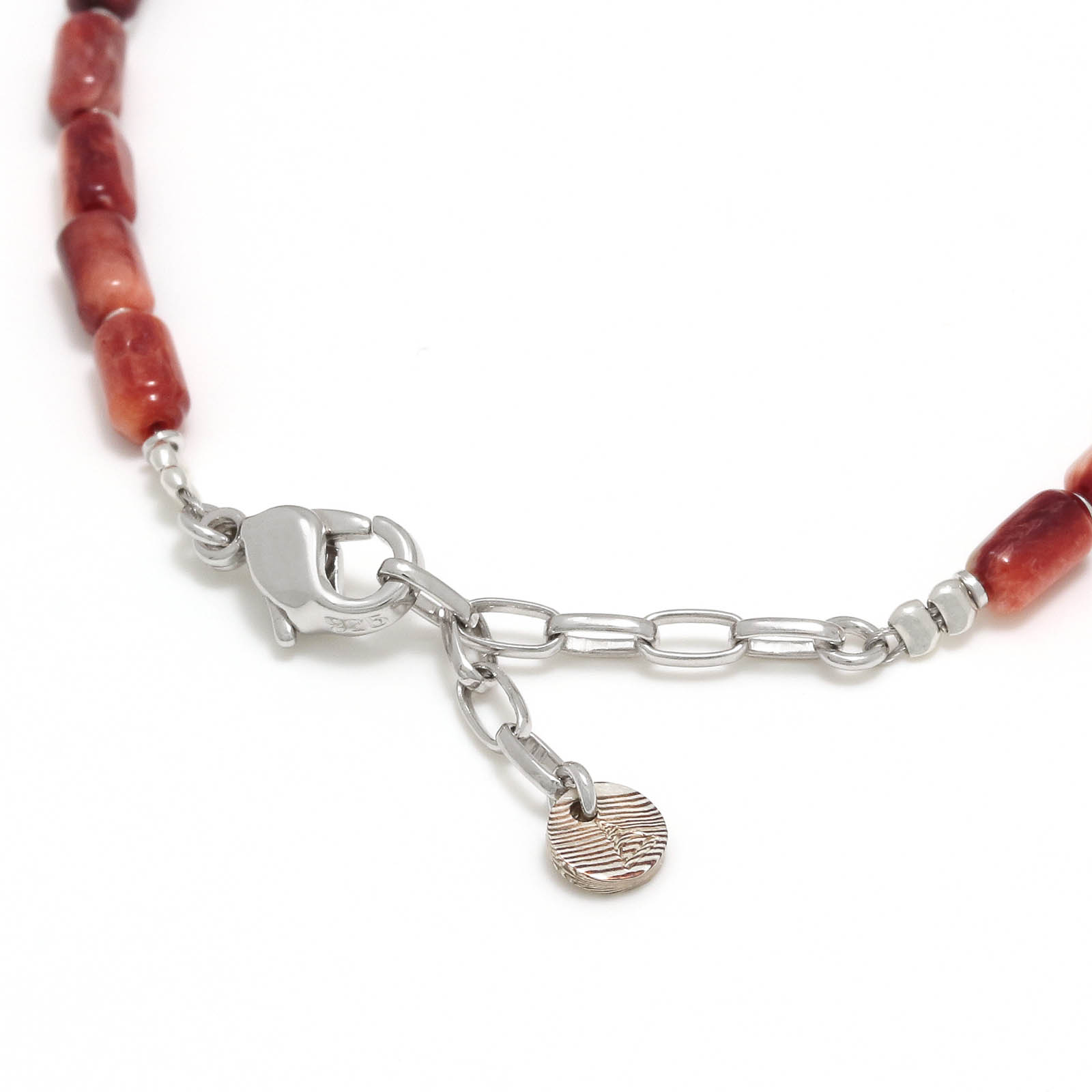 Tube Beads Bracelet - Spiny oyster shell