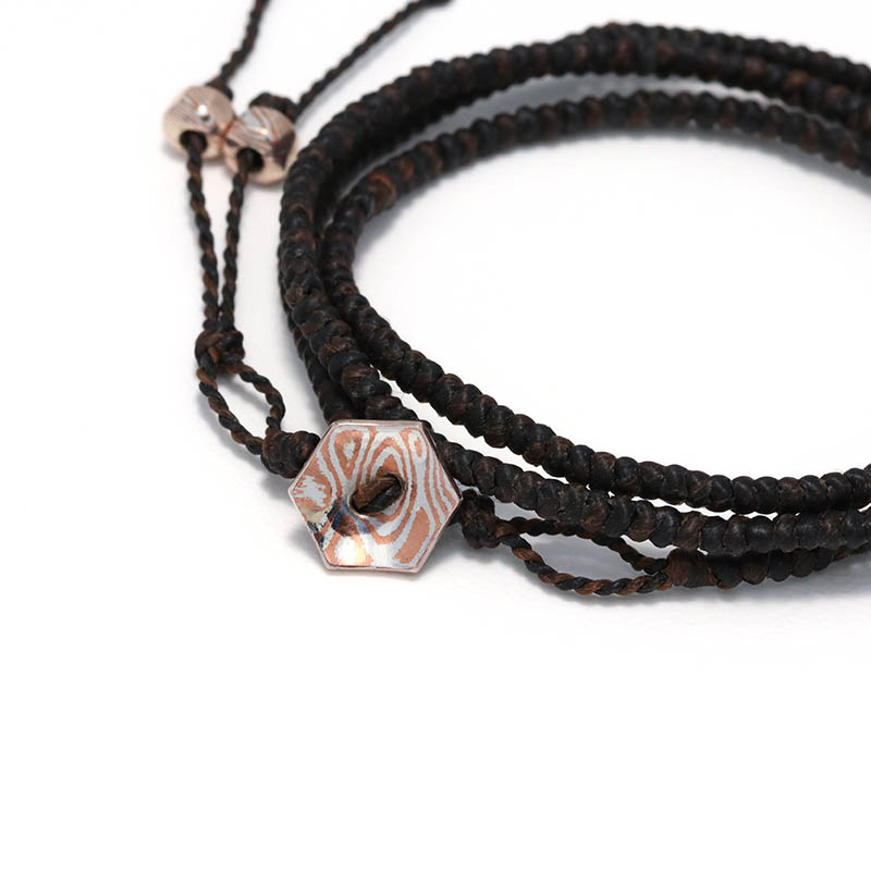 Octagon Cord Bracelet w/Bead