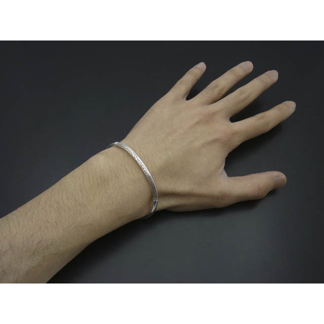 極 美品 スーマンダックワ 木目金 シルバー バングル スターパターン