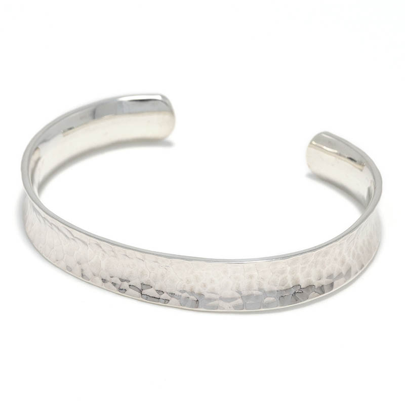 Silver Hammered Curvature Bracelet