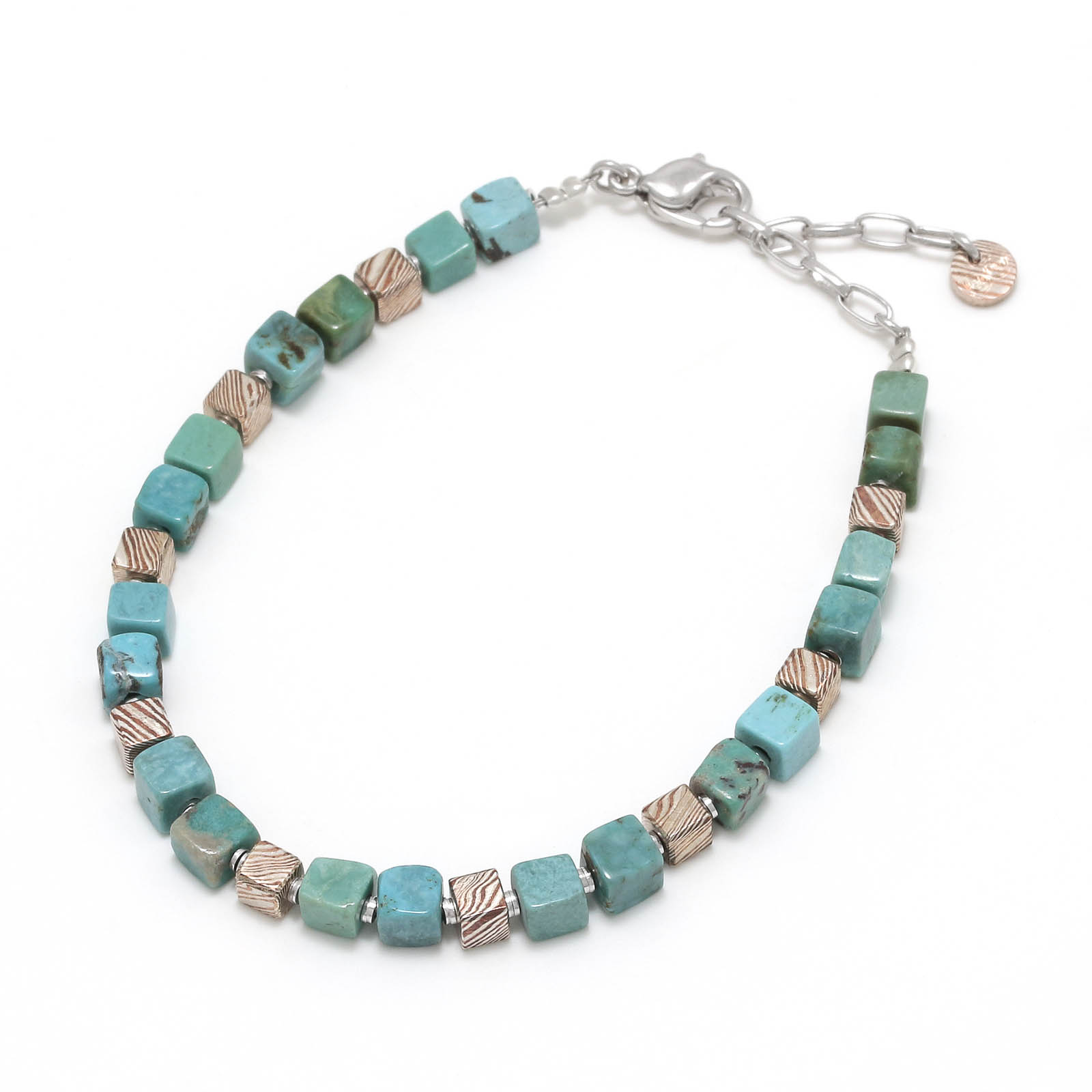 MOKUME Cube Beads Bracelet - Turquoise 2nd.