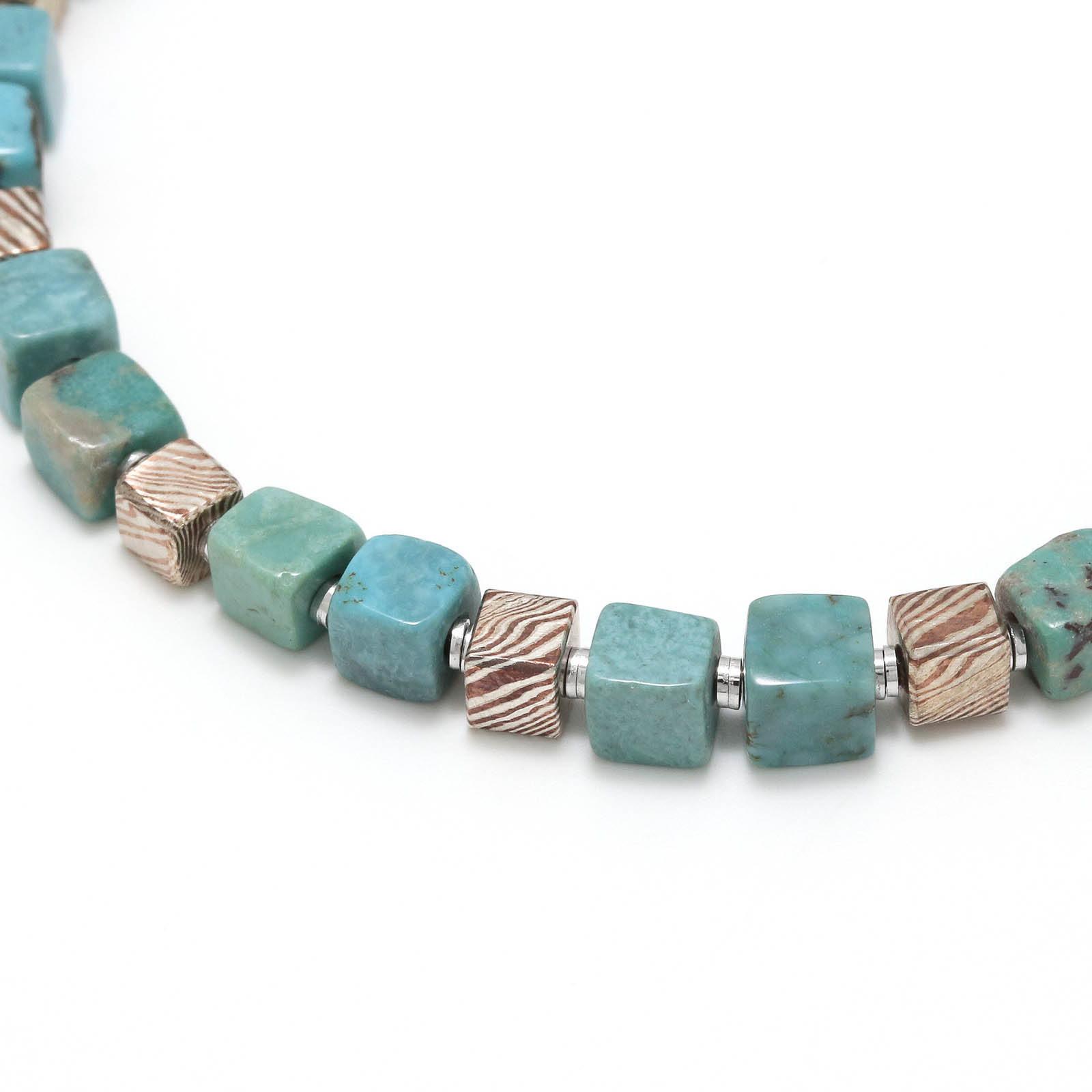 MOKUME Cube Beads Bracelet - Turquoise 2nd.