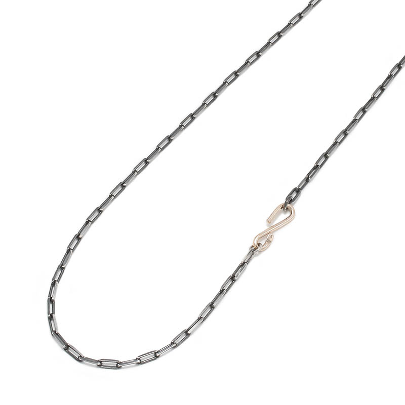 Diamond Cut Silver Chain w/MOKUME Hook