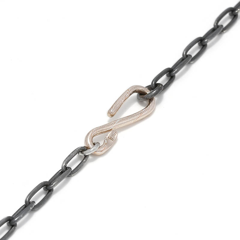 Round Silver Chain w/MOKUME Hook