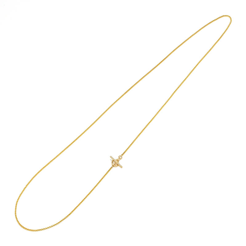 21K YG Temple Box Chain