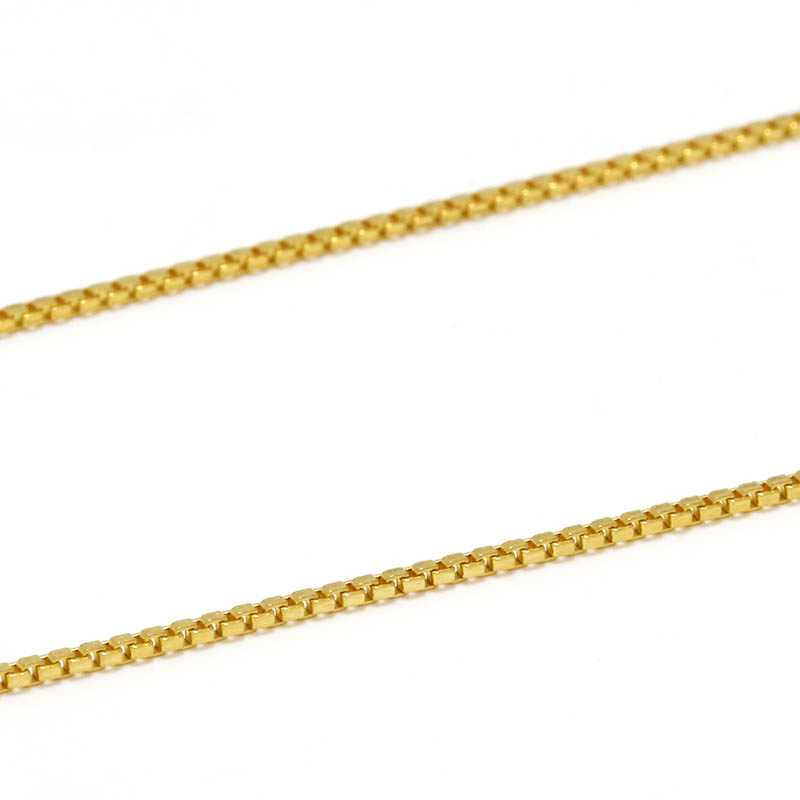 21K YG Temple Box Chain