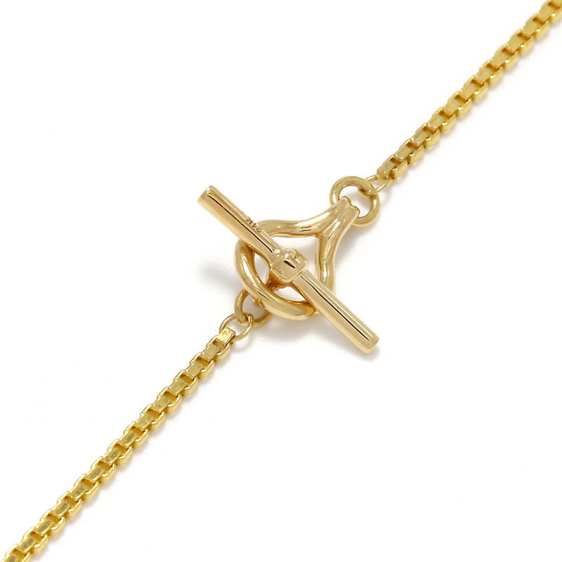 21K YG Temple Box Chain