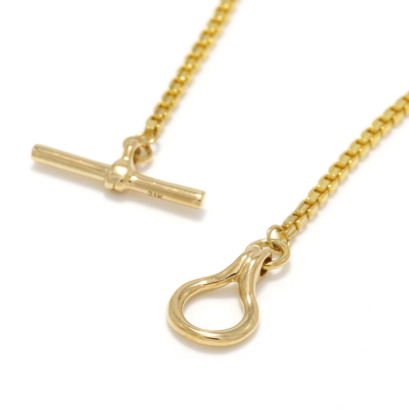 21K YG Temple Box Chain