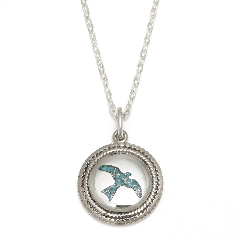Twisted Wire Eagle Inlay Disc Necklace