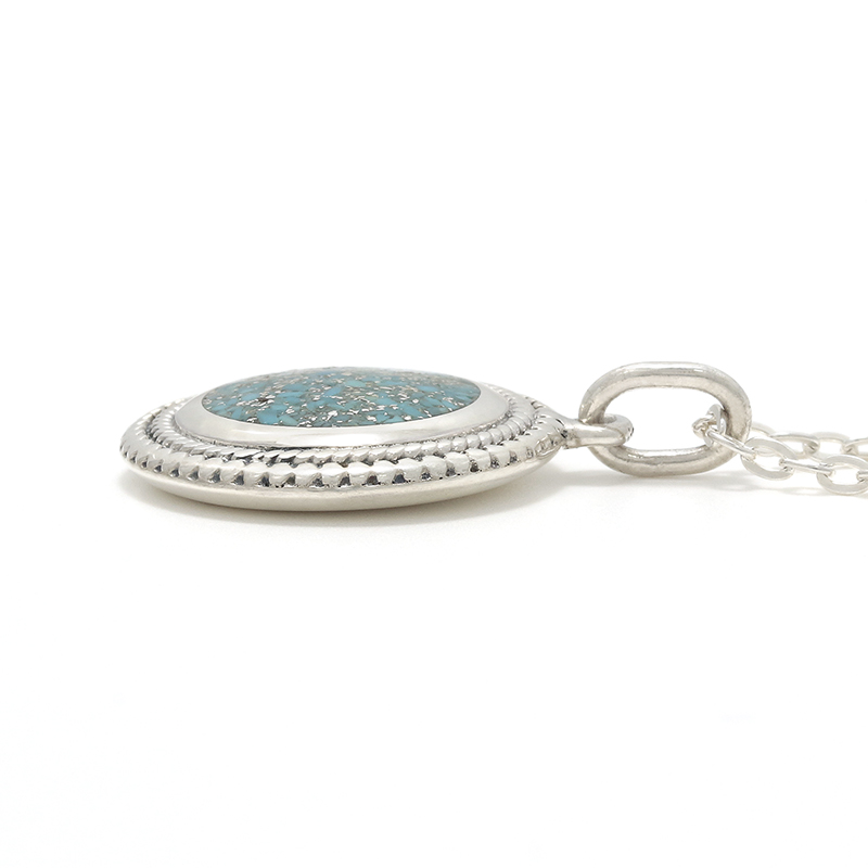 Turquoise Powder Disc Necklace