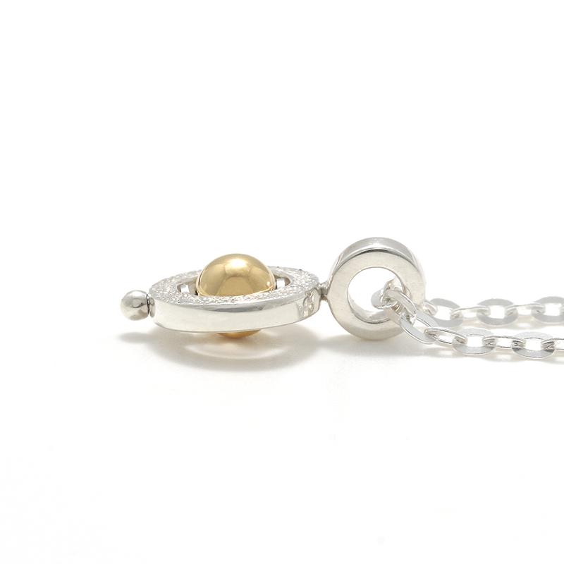 Tiny Bramanda Necklace Silver w/18K Bead