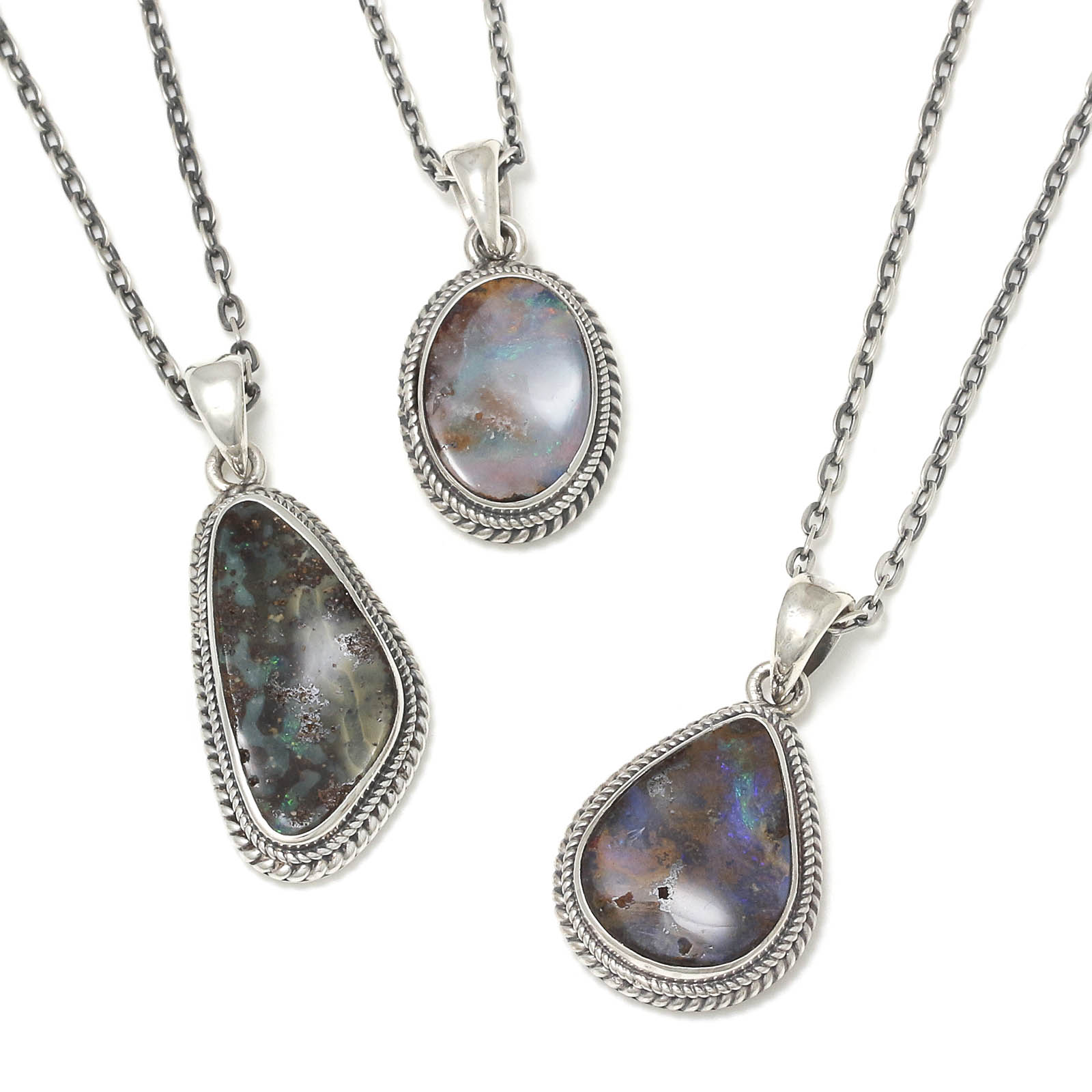 Large Opal Stone Necklace