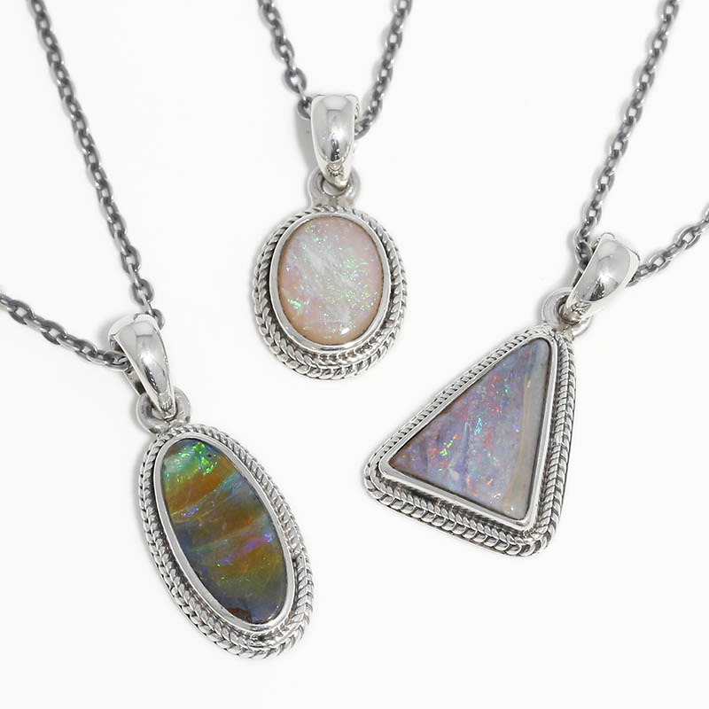 Small Opal Stone Necklace