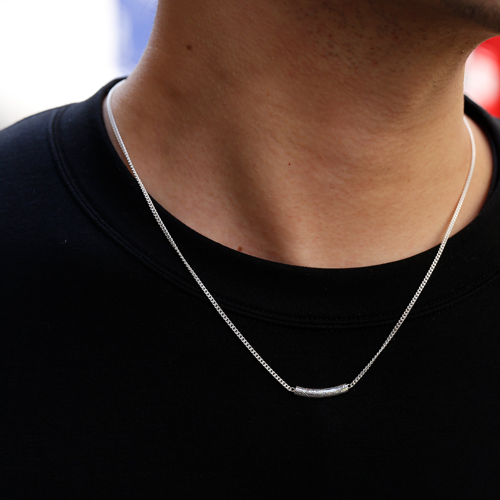 カーヴドカーブプレートネックレス