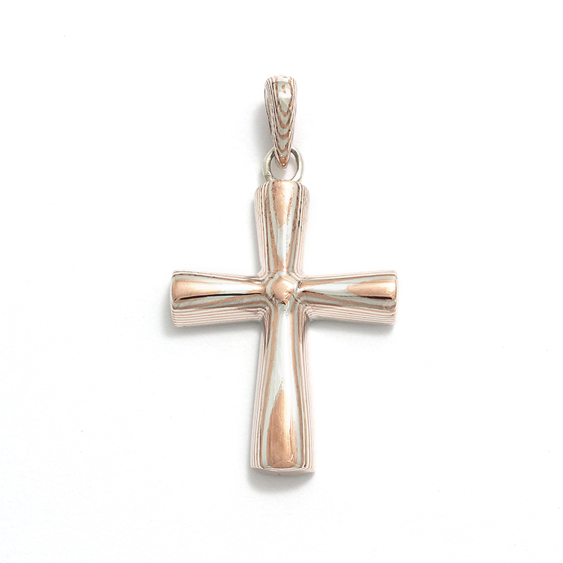 Mokume Cross Pendant