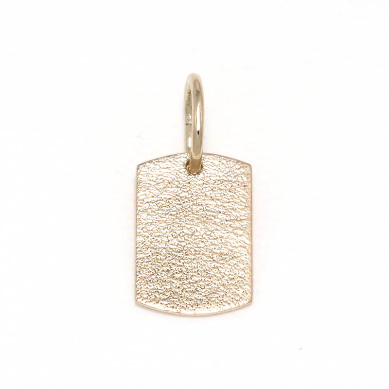 10K YG Small Sandblast Dog Tag