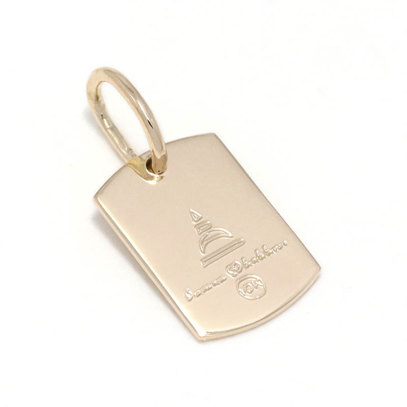 10K YG Small Sandblast Dog Tag