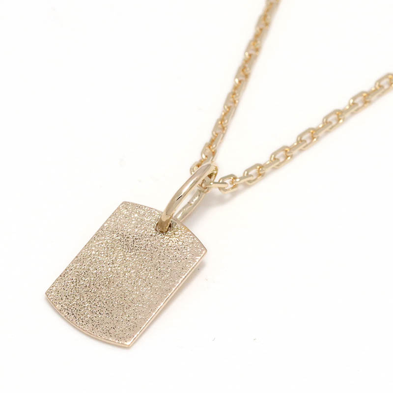 10K YG Small Sandblast Dog Tag