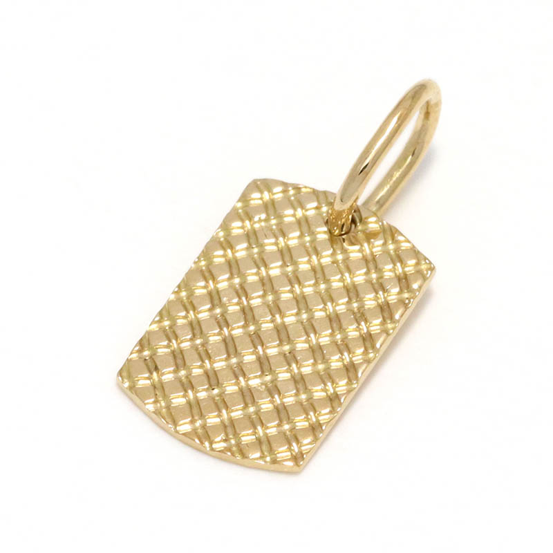 18K YG Small Snake Pattern Dog Tag