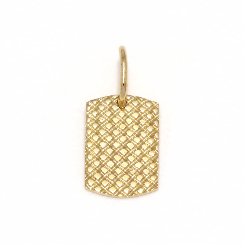 18K YG Small Snake Pattern Dog Tag