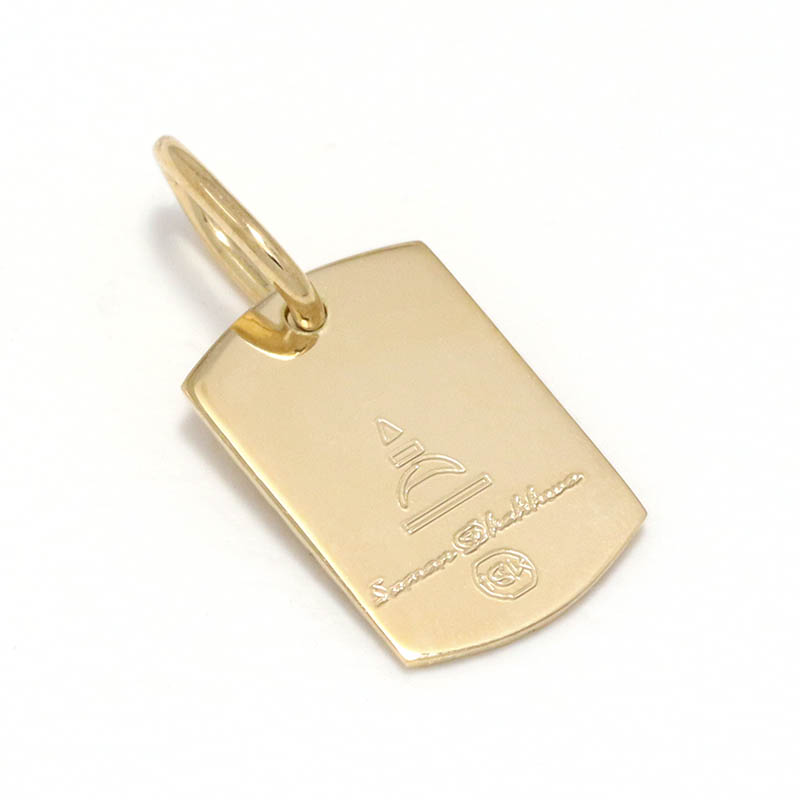 18K YG Small Snake Pattern Dog Tag