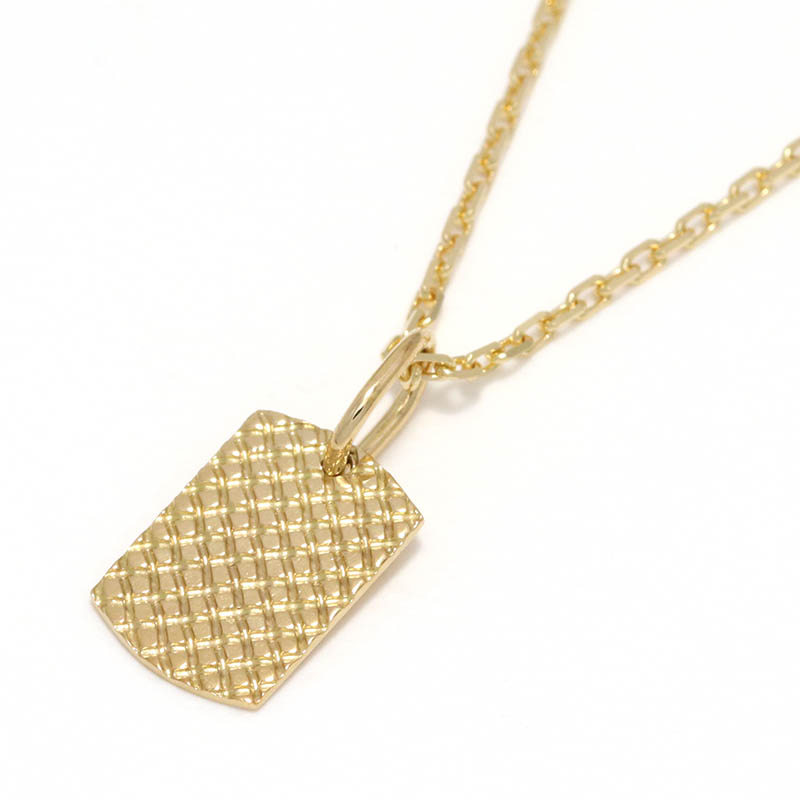 18K YG Small Snake Pattern Dog Tag