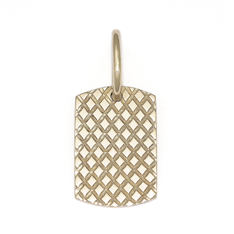 Small Snake Pattern Dog Tag - K10Yellow Gold