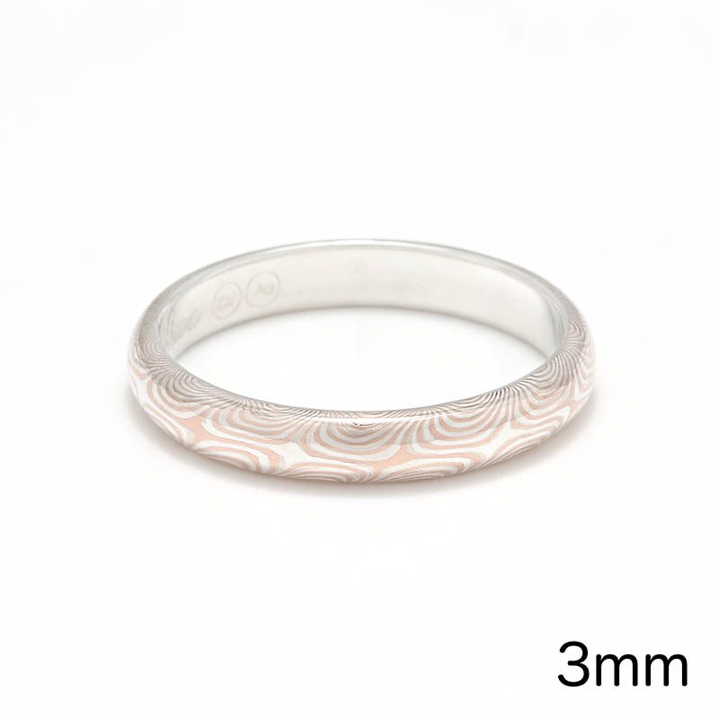 Star Pattern MOKUME Round Ring