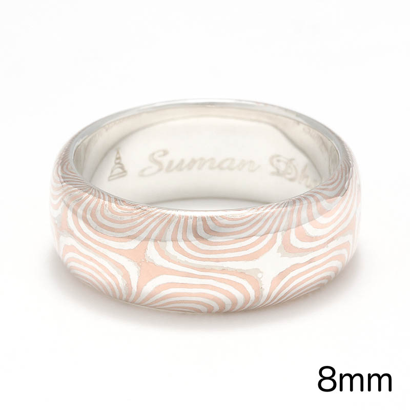 Star Pattern MOKUME Round Ring