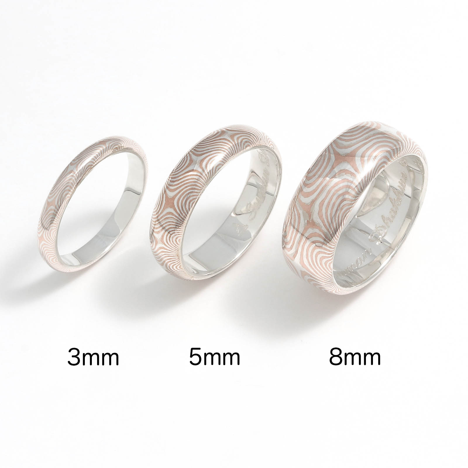 Star Pattern MOKUME Round Ring