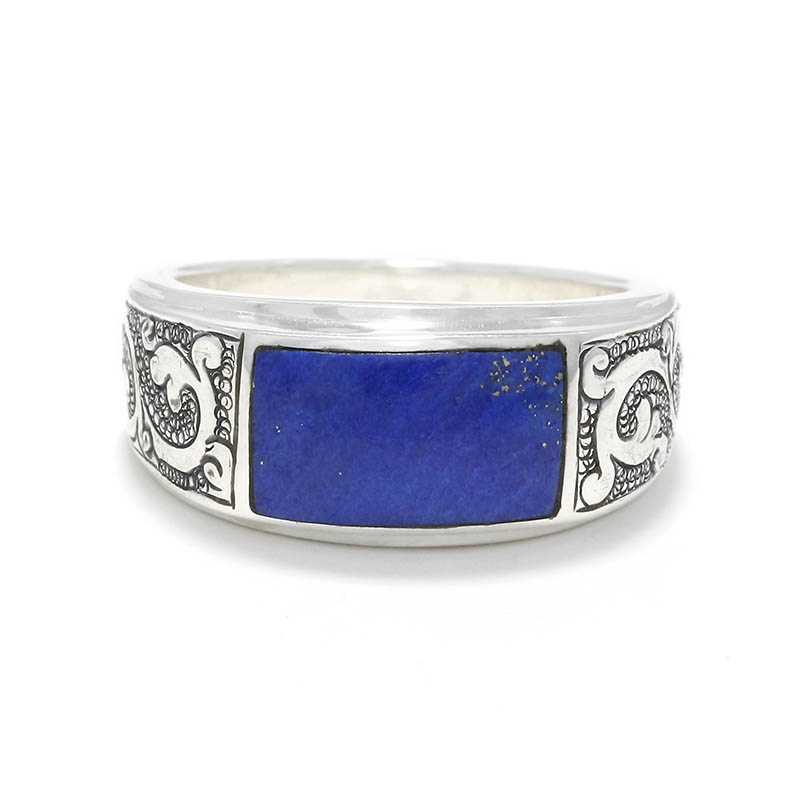 Carved Signet Ring w/Lapislazuli