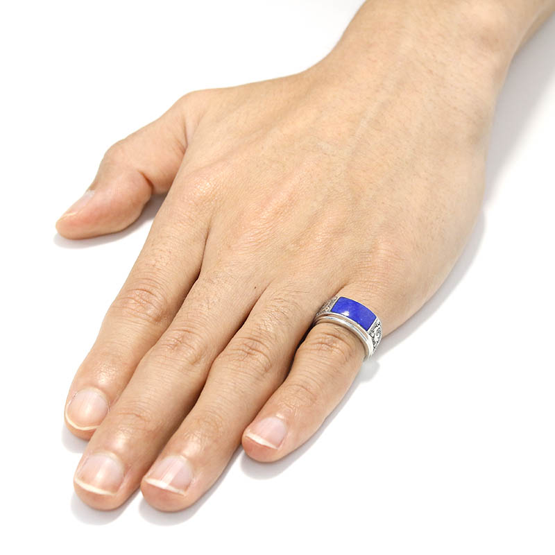 Carved Signet Ring w/Lapislazuli