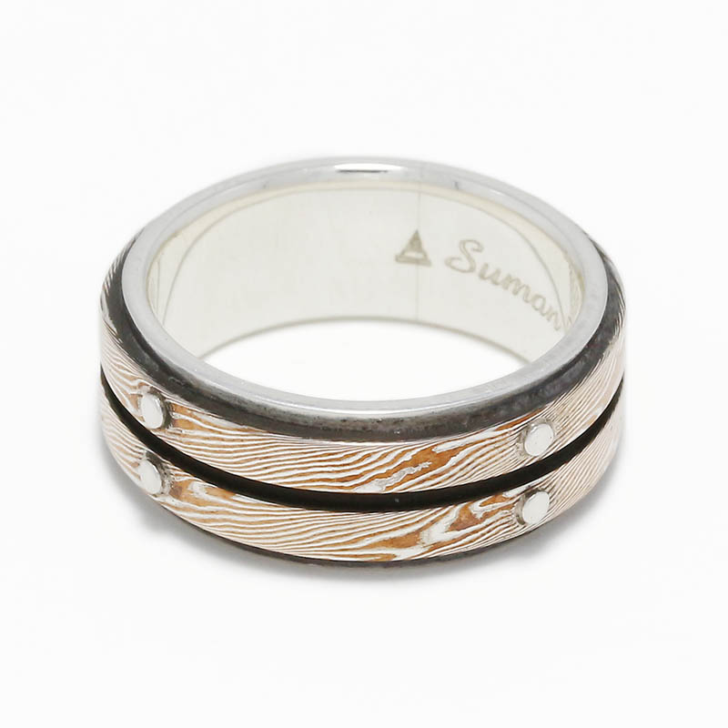 Mokume Rivet Ring