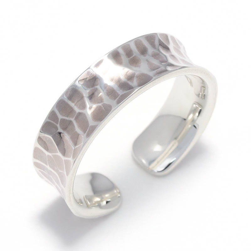 Silver Hammerd Curvature Open Ring