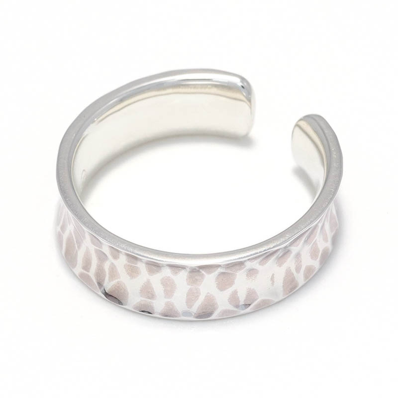 Silver Hammerd Curvature Open Ring