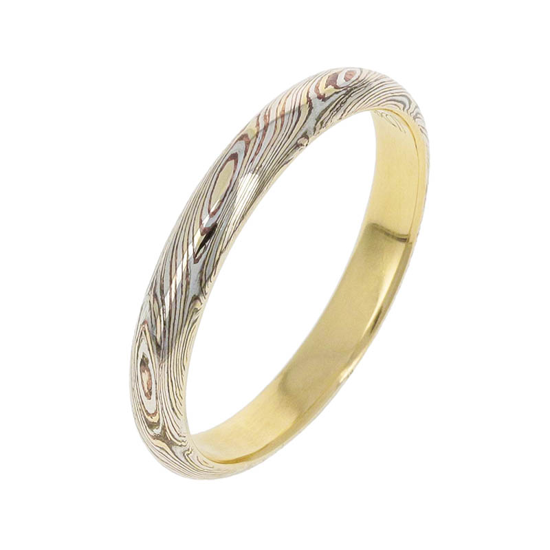 Gold MOKUME Combination Ring