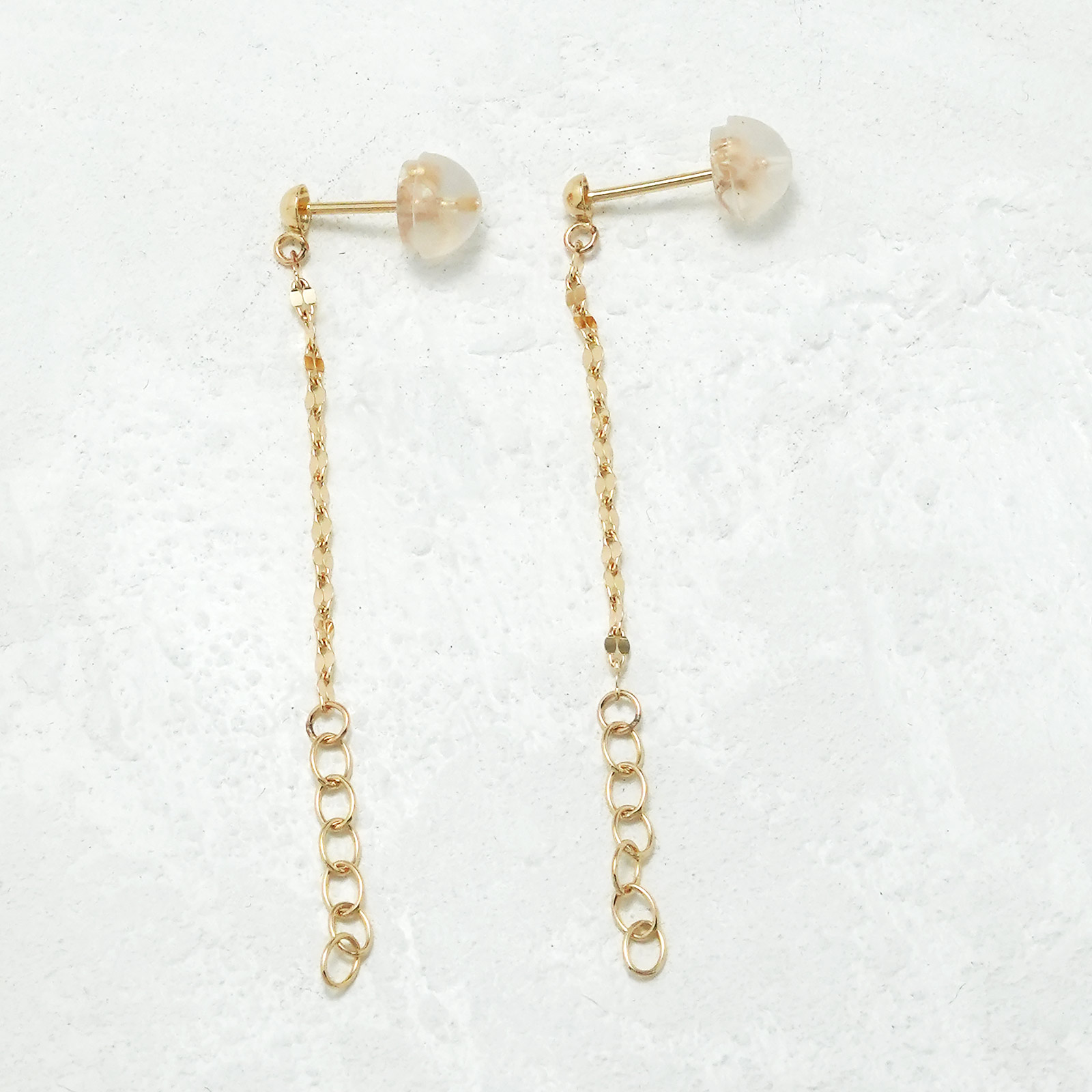 ペタルチェーンフープピアス - アズキ