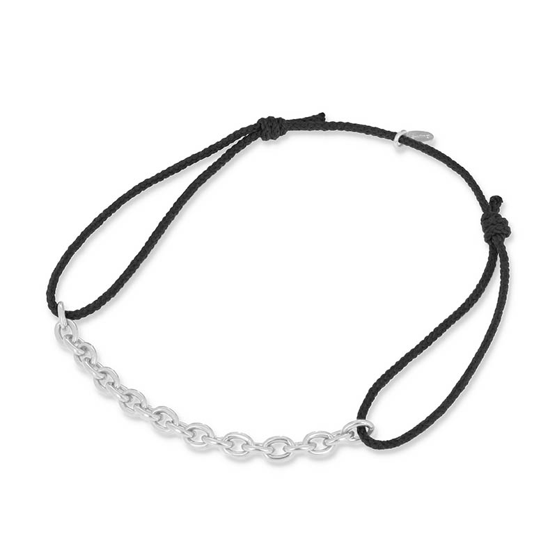 JUST GOOD Chain Cord Bracelet - Silver