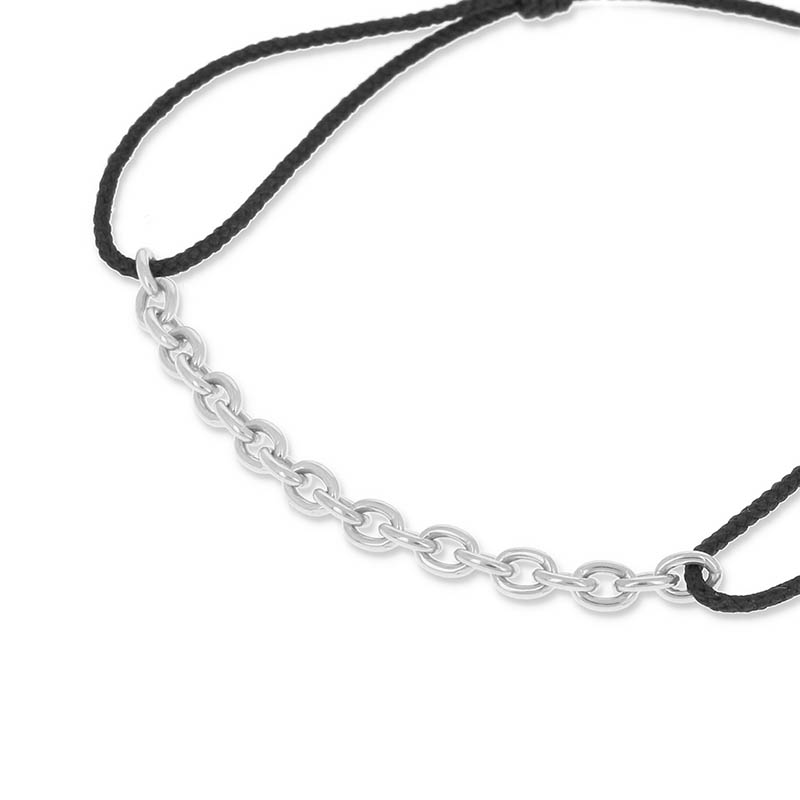 JUST GOOD Chain Cord Bracelet - Silver