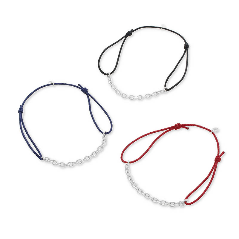 JUST GOOD Chain Cord Bracelet - Silver