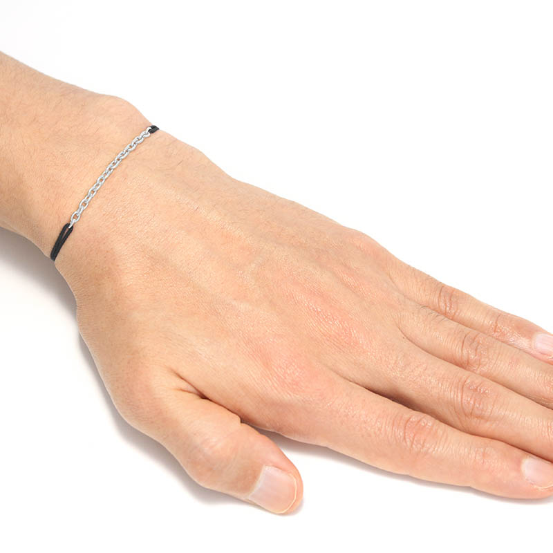 JUST GOOD Chain Cord Bracelet - Silver