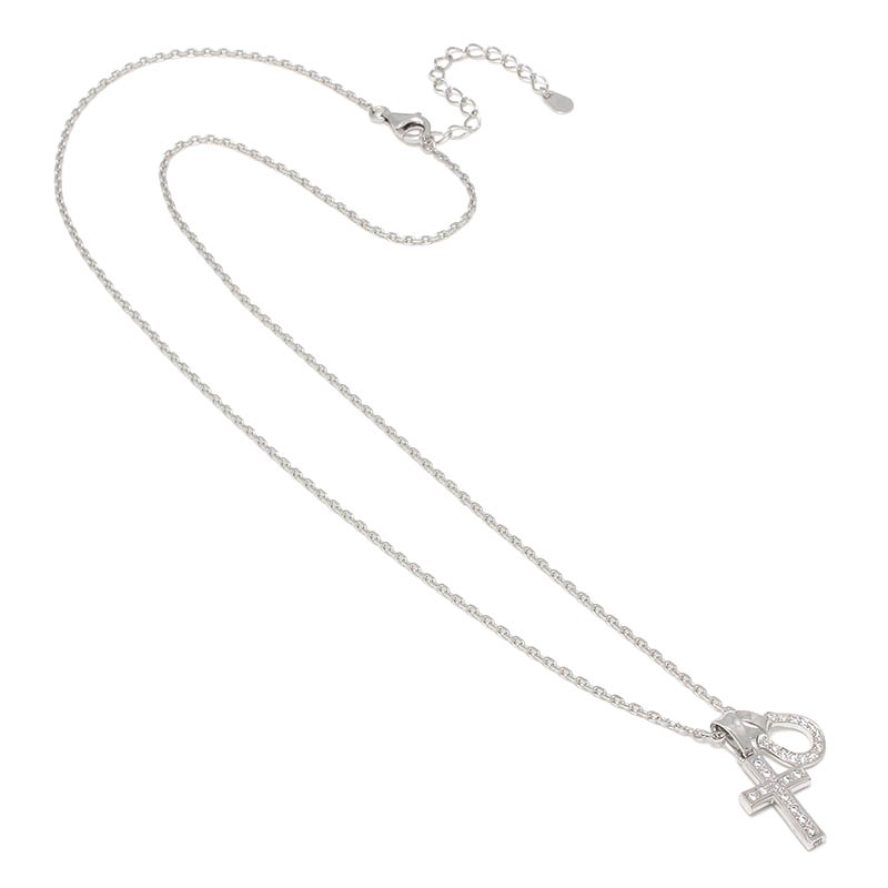 S.O.S fp恵比寿本店、WEB限定 Small Gravity Cross Necklace w/Horseshoe - Silver w/CZ